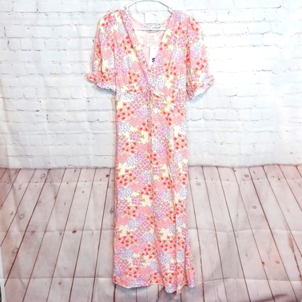 So Goods For Life Woman's Femine  Pink & Lavender Floral  Dress NWT XL‎
